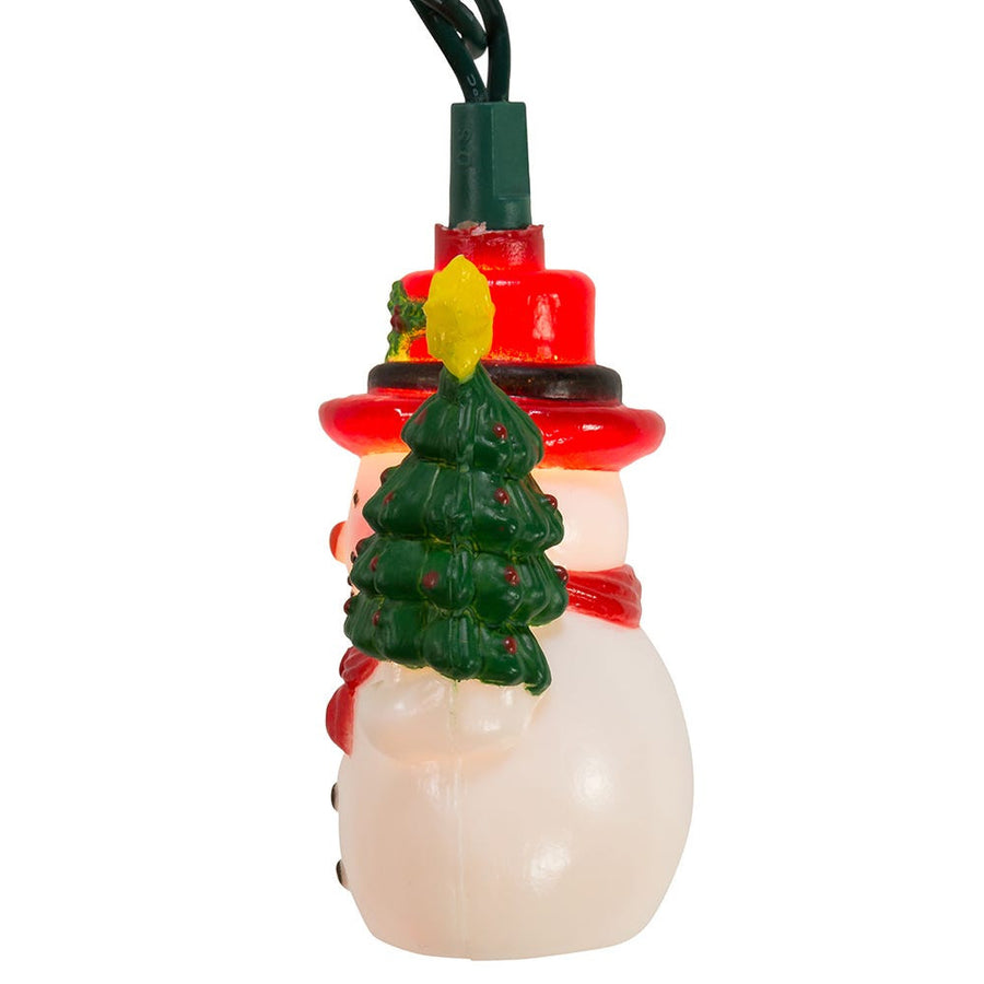 9' UL 10L Snowman With Christmas Tree Light Set