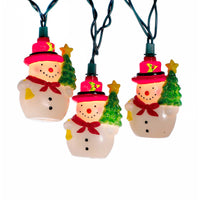 9' UL 10L Snowman With Christmas Tree Light Set