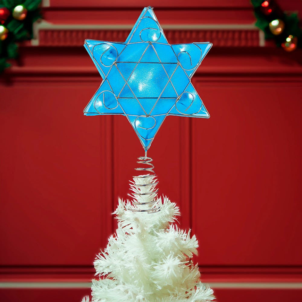 8.1" UL 10L Hanukkah Star Shimmer LED Treetop