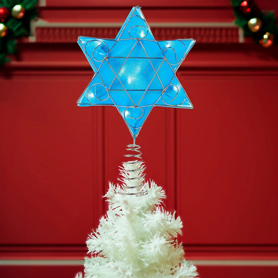 8.1" UL 10L Hanukkah Star Shimmer LED Treetop