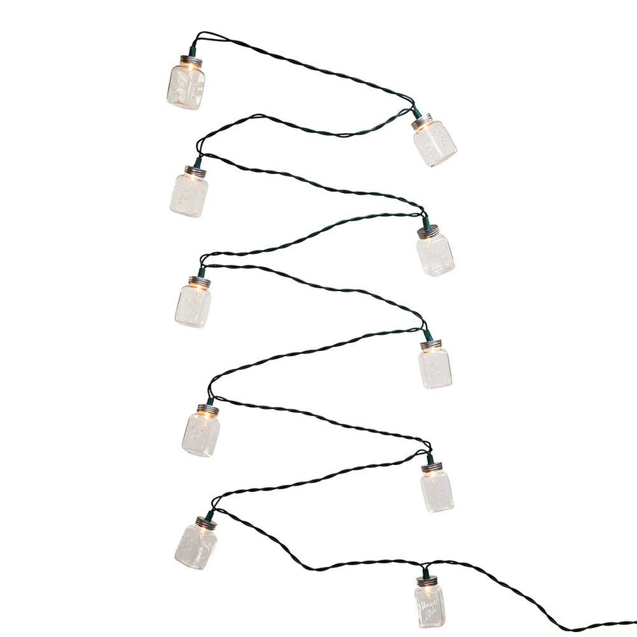 9' UL 10L Clear Mason Jar Light Set