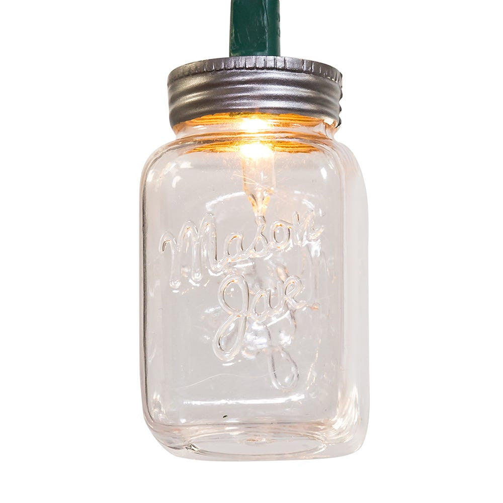 9' UL 10L Clear Mason Jar Light Set