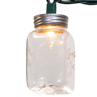 9' UL 10L Clear Mason Jar Light Set