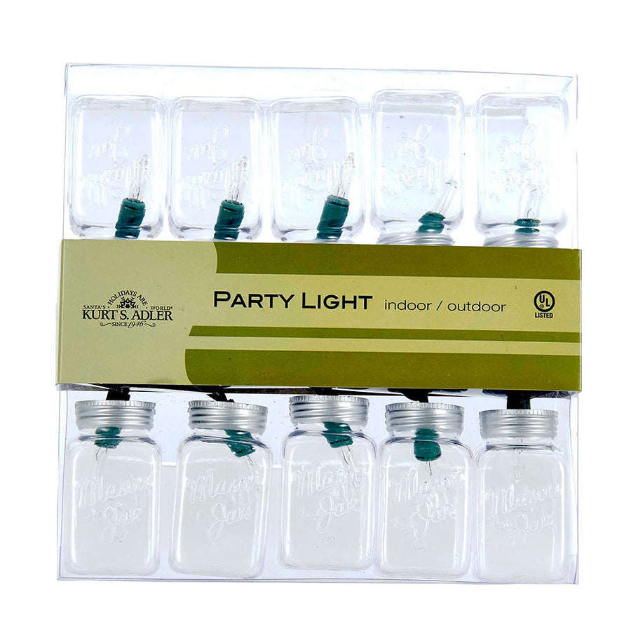 9' UL 10L Clear Mason Jar Light Set