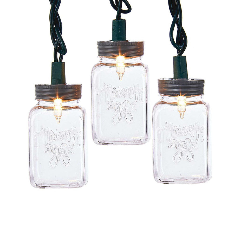 9' UL 10L Clear Mason Jar Light Set