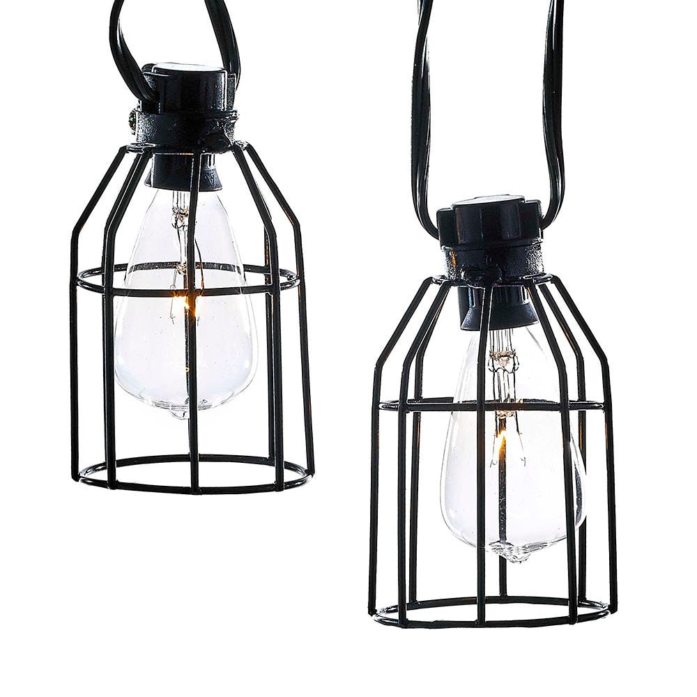 9' UL 10L Iron Cage C7 Edison Style Light Set