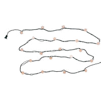 15.5' UL 20-Light Clear Flower Green Wire Light Set