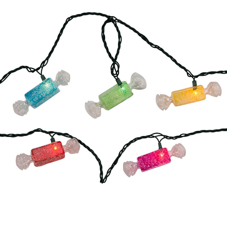 9' UL 10L Multicolored Glitter Candies Light Set With End Connect