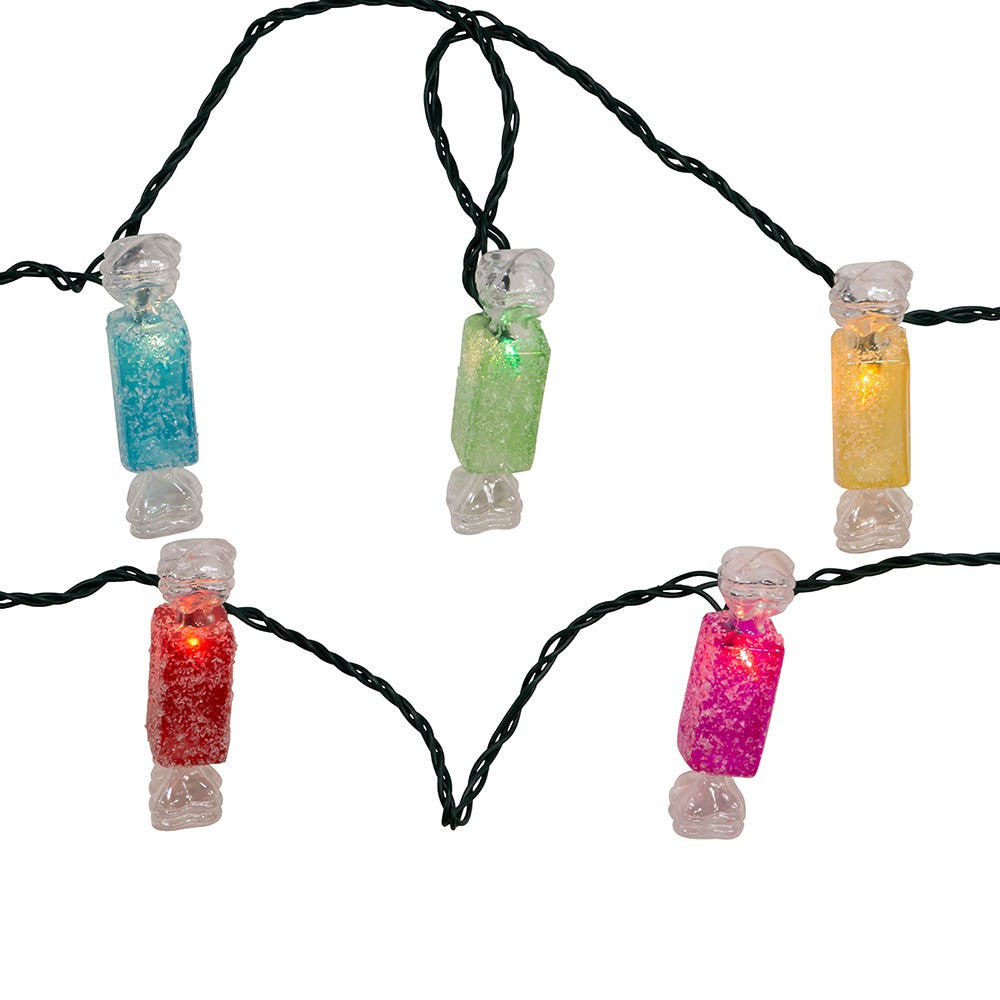 9' UL 10L Multicolored Glitter Candies Light Set With End Connect