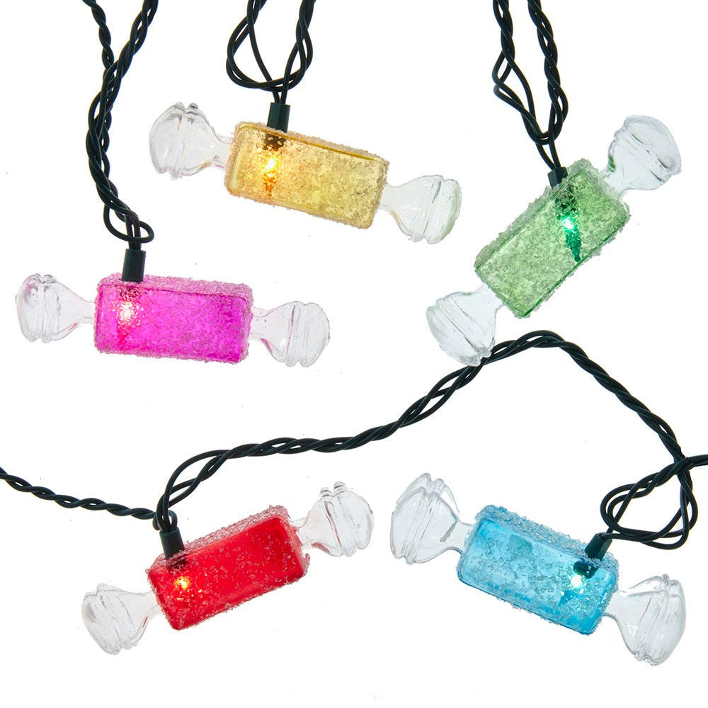 9' UL 10L Multicolored Glitter Candies Light Set With End Connect