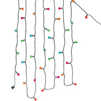 25.5' UL 35-Light Multicolored Tulip Green Wire Light Set