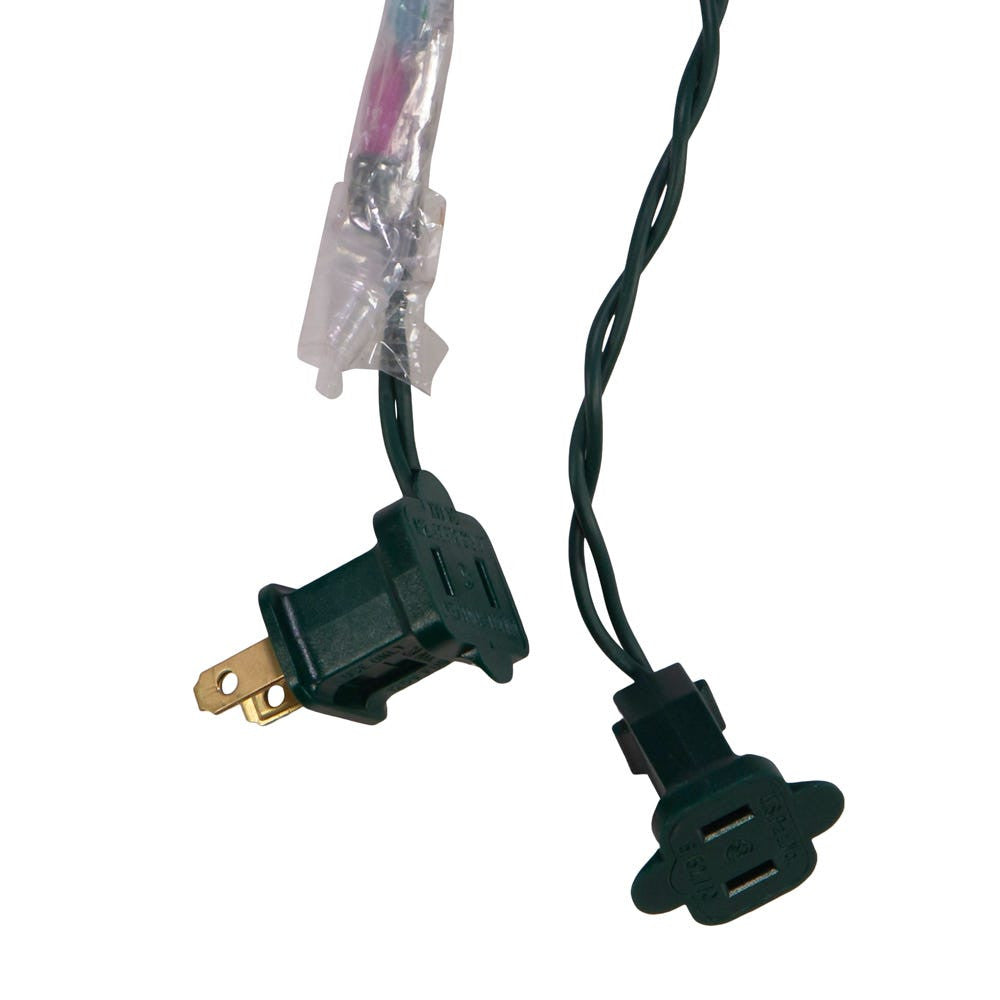 25.5' UL 35-Light Multicolored Tulip Green Wire Light Set