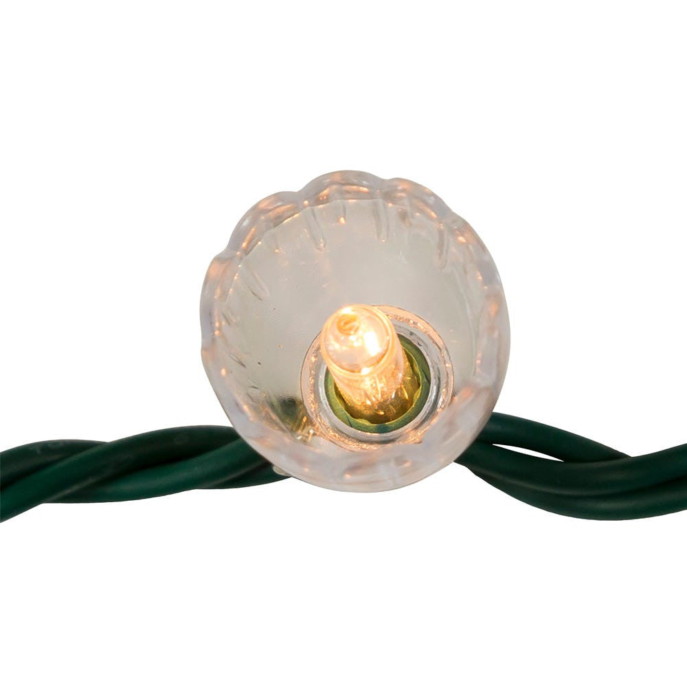 25.5' UL 35-Light Clear Tulip Green Wire Light Set