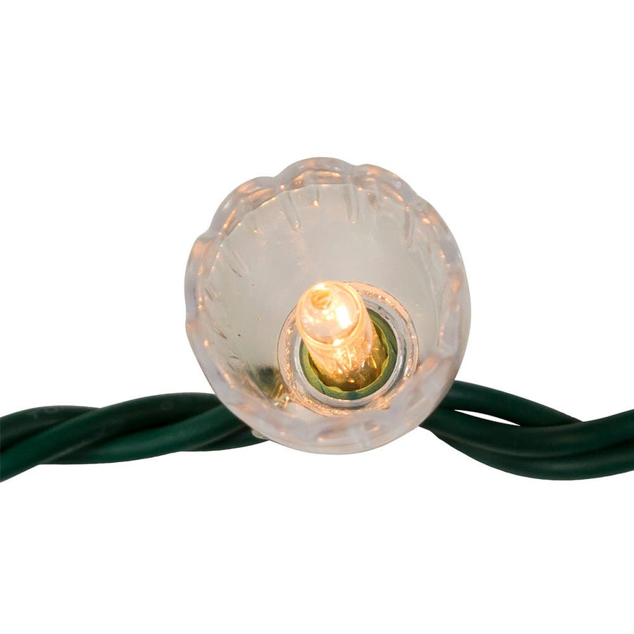25.5' UL 35-Light Clear Tulip Green Wire Light Set