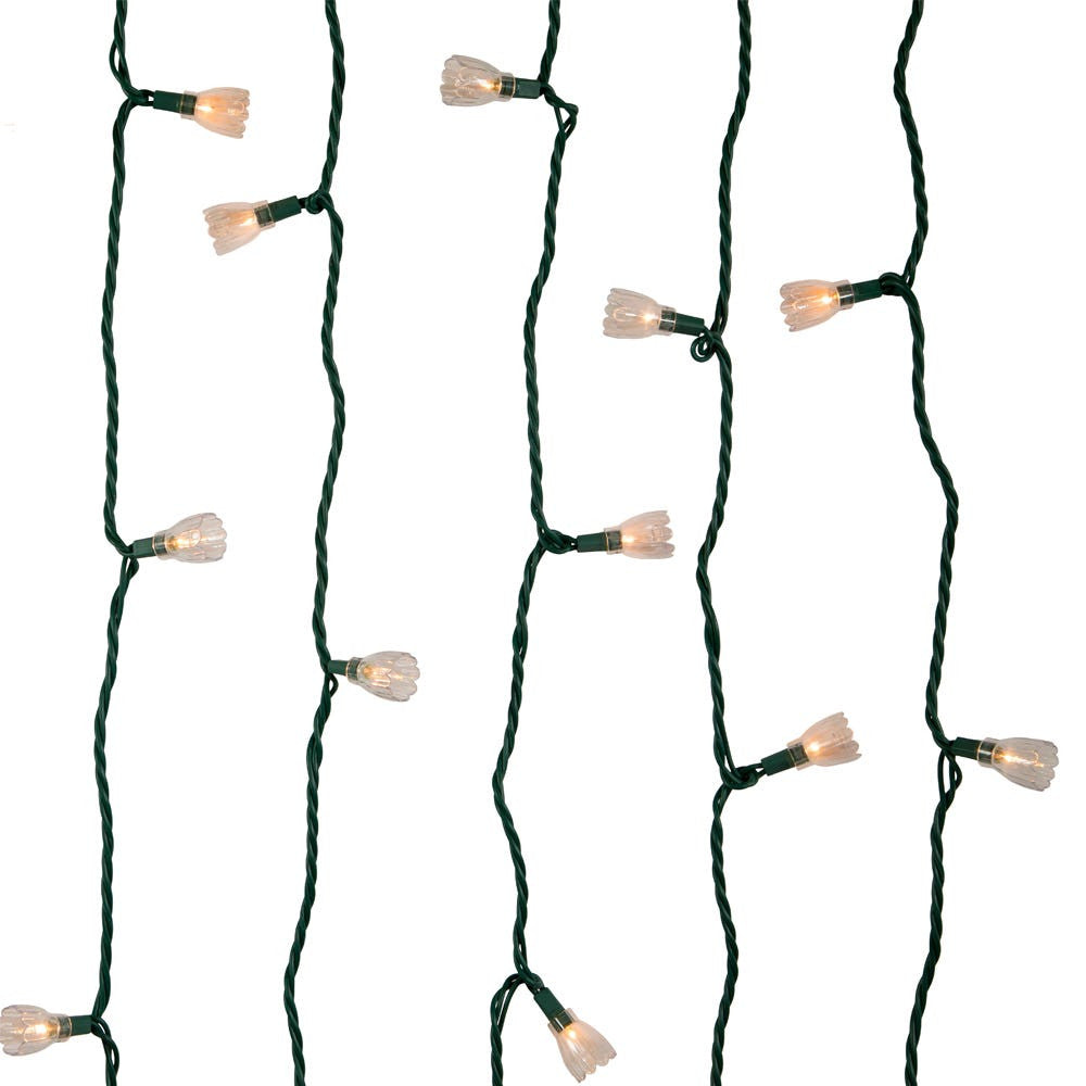 25.5' UL 35-Light Clear Tulip Green Wire Light Set