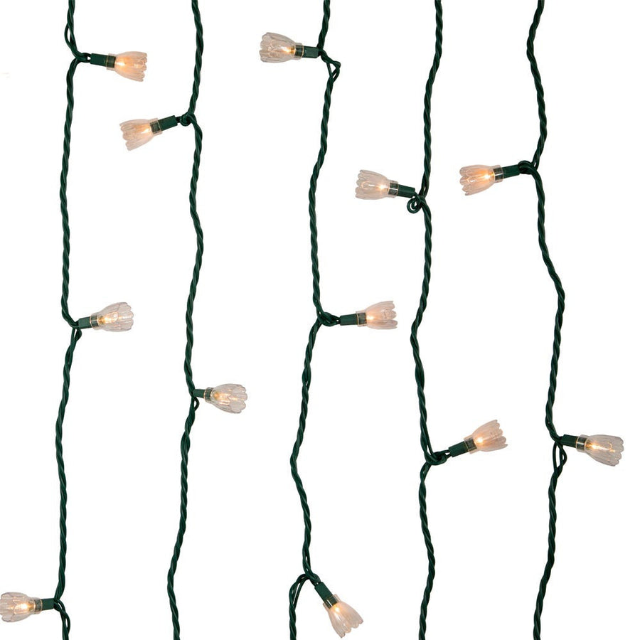 25.5' UL 35-Light Clear Tulip Green Wire Light Set