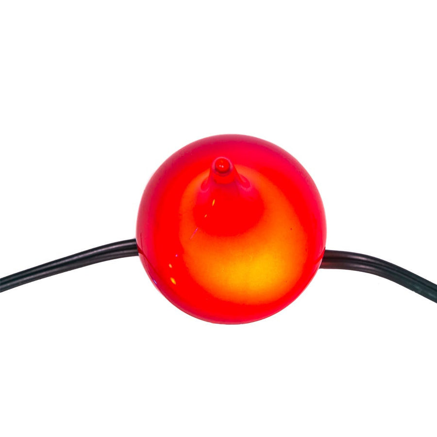15.5' UL 10-Light Multicolor G45 Teardrop Green Wire Light Set