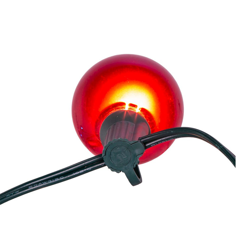 15.5' UL 10-Light Multicolor G45 Teardrop Green Wire Light Set