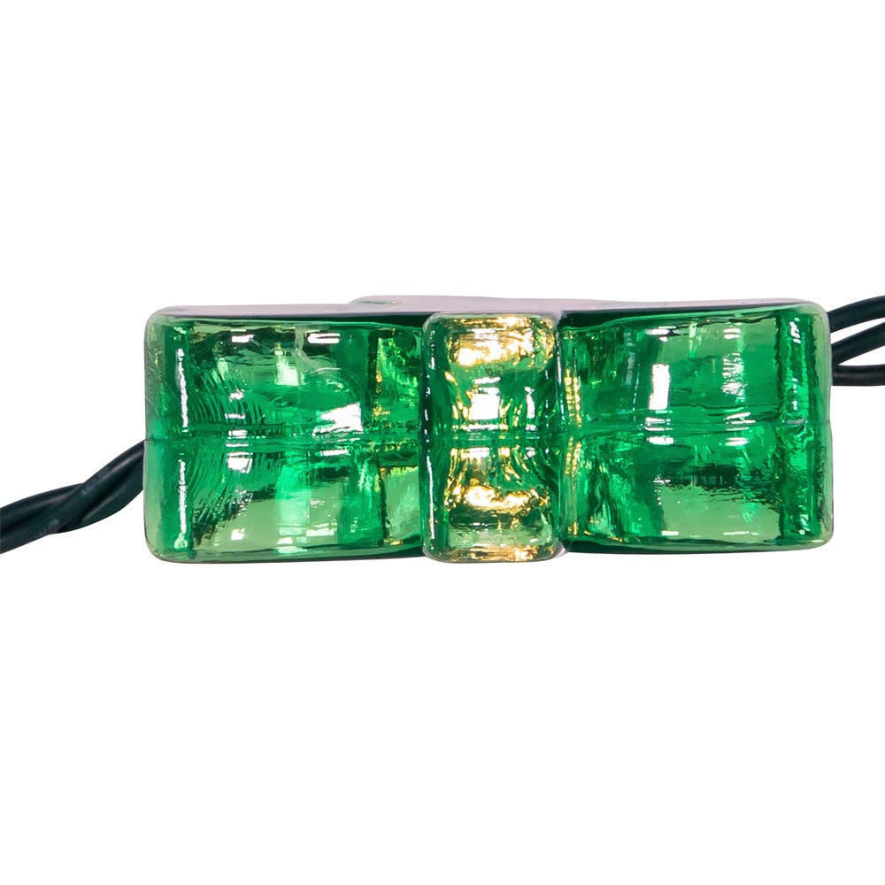 9' UL 10L Shamrock Light Set With Green Wire With End Connect