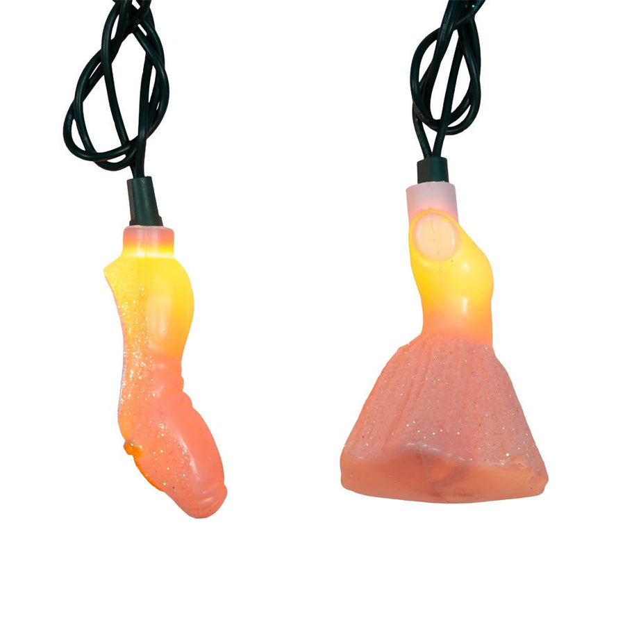 9' UL 10L Glittered Tutu & Ballet Shoes Light Set With End Connect
