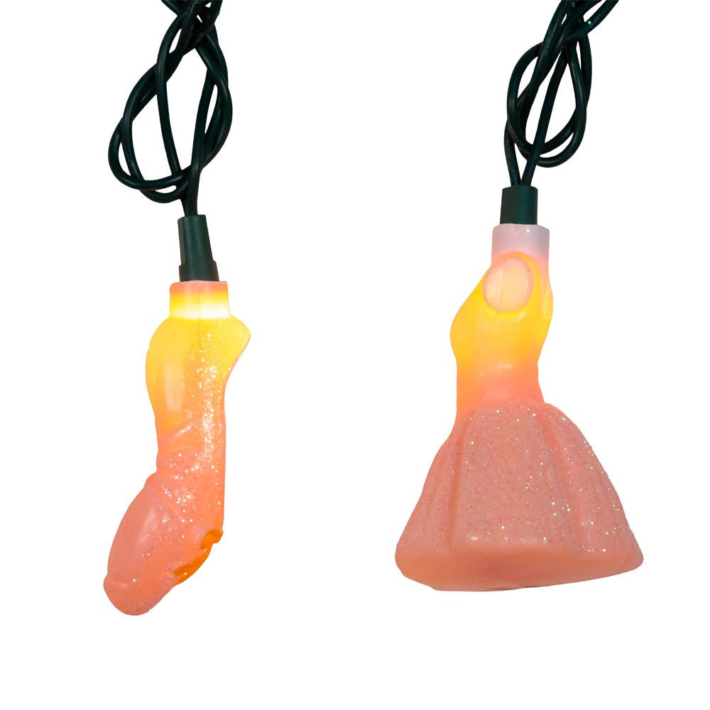 9' UL 10L Glittered Tutu & Ballet Shoes Light Set With End Connect