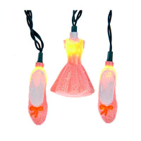 9' UL 10L Glittered Tutu & Ballet Shoes Light Set With End Connect