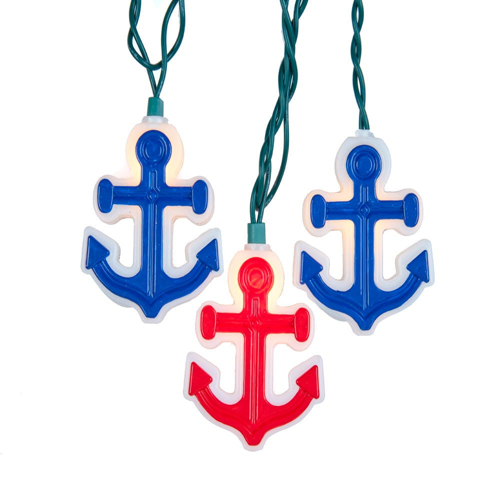 9' UL 10L Red and Blue Anchor Light Set With End Connect