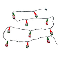 9' UL 10L Red and Green Gnome Light Set With End Connect