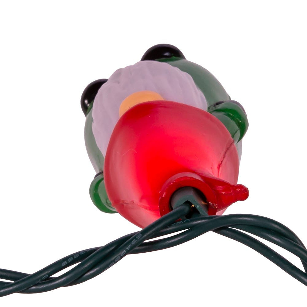 9' UL 10L Red and Green Gnome Light Set With End Connect
