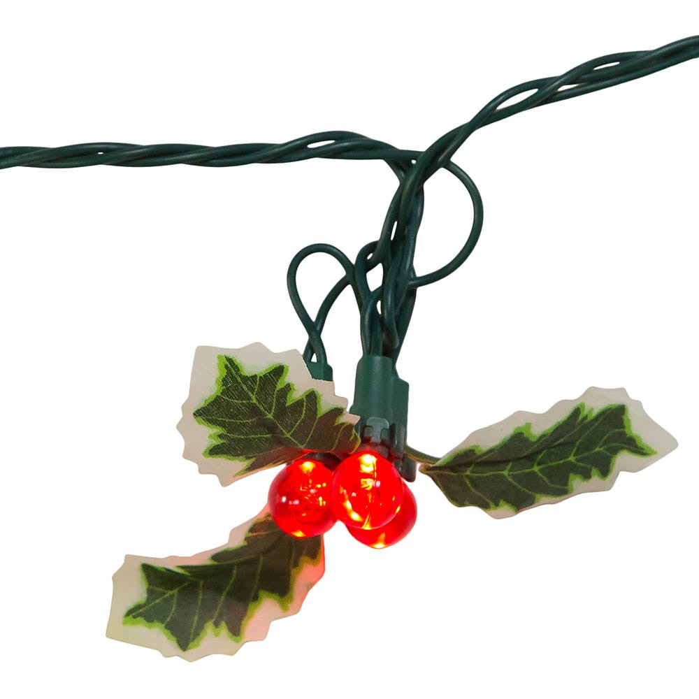 11' UL 36L 12 Cluster Holly Berry Cluster Light Set With End Connect