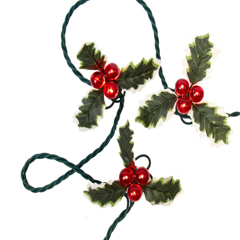 11' UL 36L 12 Cluster Holly Berry Cluster Light Set With End Connect