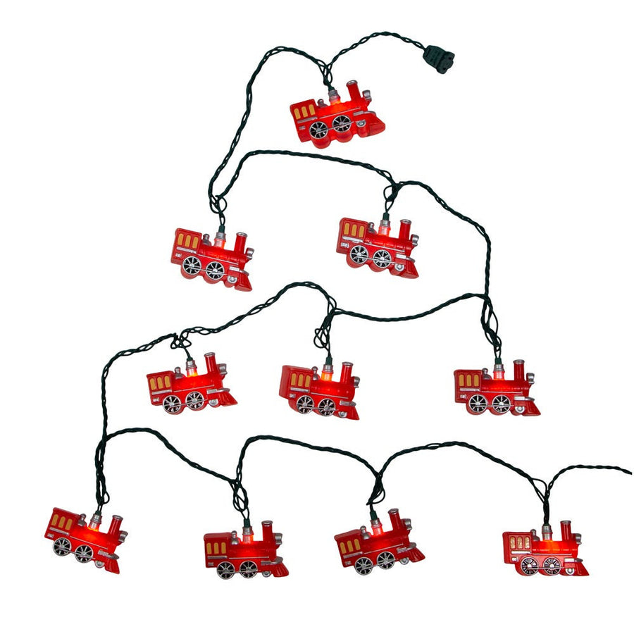 9' UL 10L Red Train Light Set With End Connect