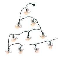 9' UL 10L Glittered Dove Light Set With End Connect