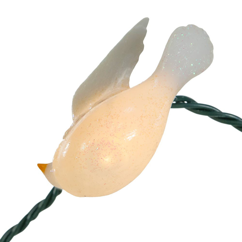 9' UL 10L Glittered Dove Light Set With End Connect