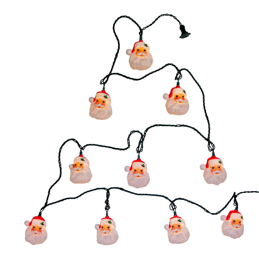 9' UL 10L Santa Head Light Set With End Connect
