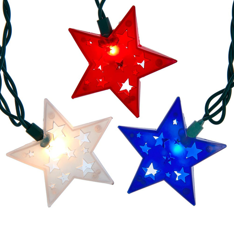 9' UL 10L Patriotic Star Light Set With End Connect