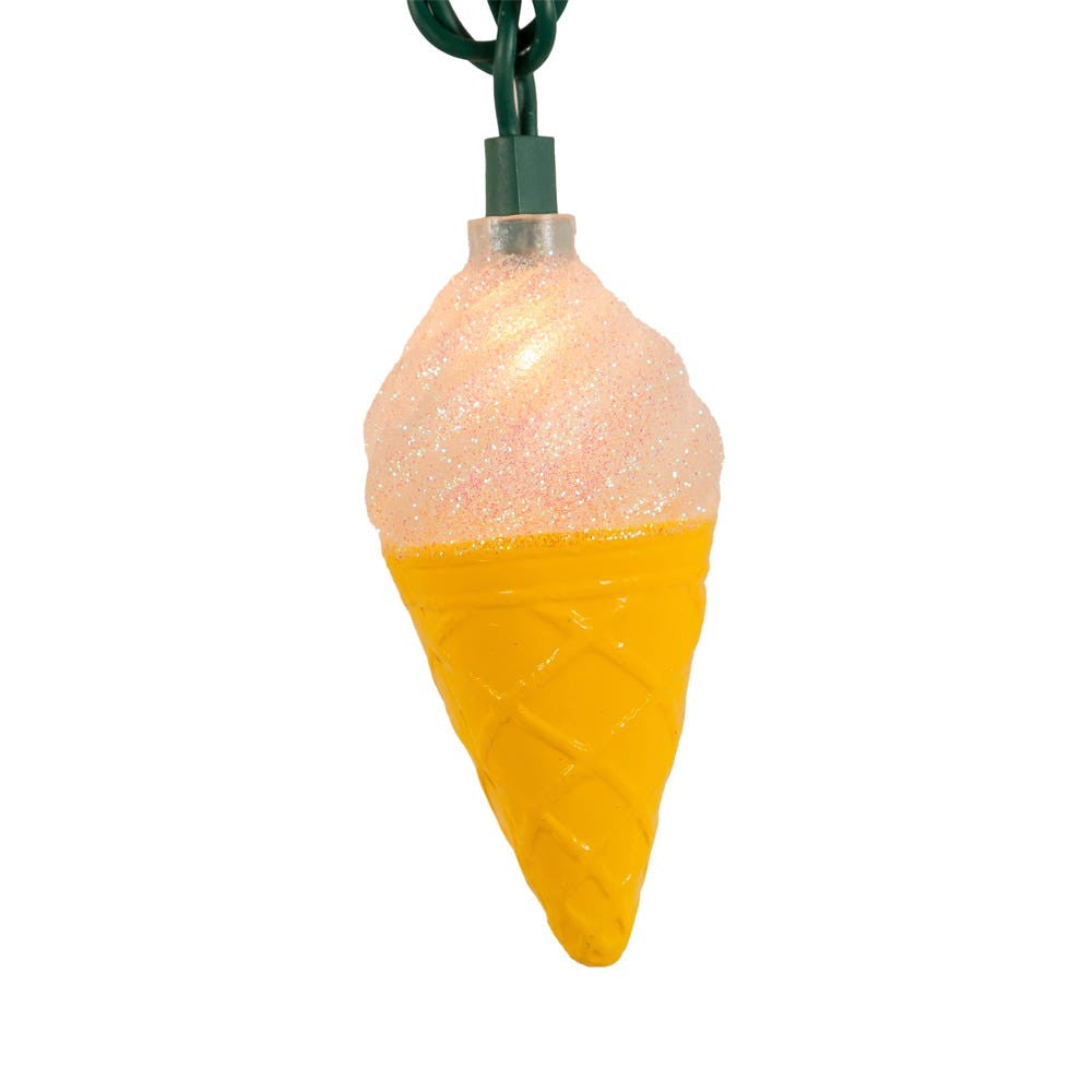 9' UL 10L Ice Cream Cone Light Set With End Connect