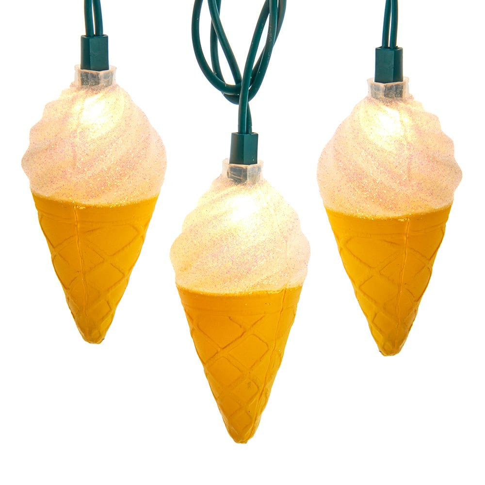 9' UL 10L Ice Cream Cone Light Set With End Connect
