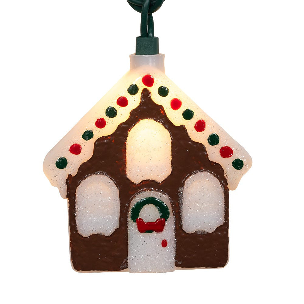 9' UL 10L Gingerbread House Light Set With End Connect