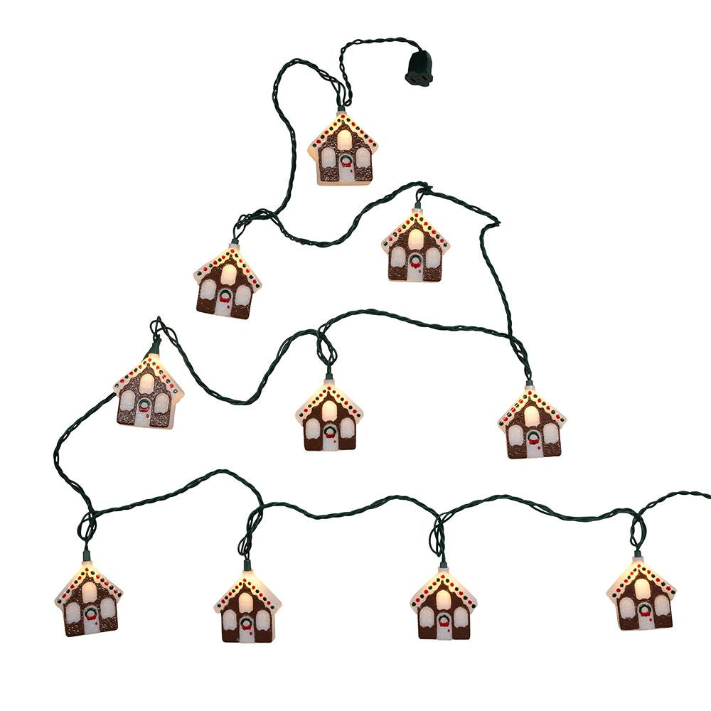 9' UL 10L Gingerbread House Light Set With End Connect