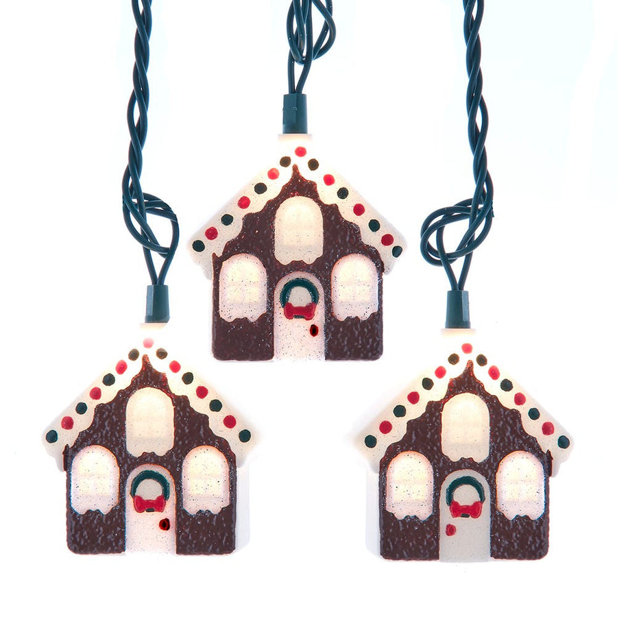 9' UL 10L Gingerbread House Light Set With End Connect