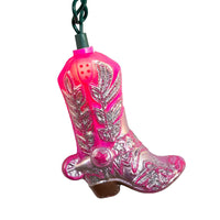 9' UL 10L Glittered Pink Cowgirl Boots Light Set With End Connect
