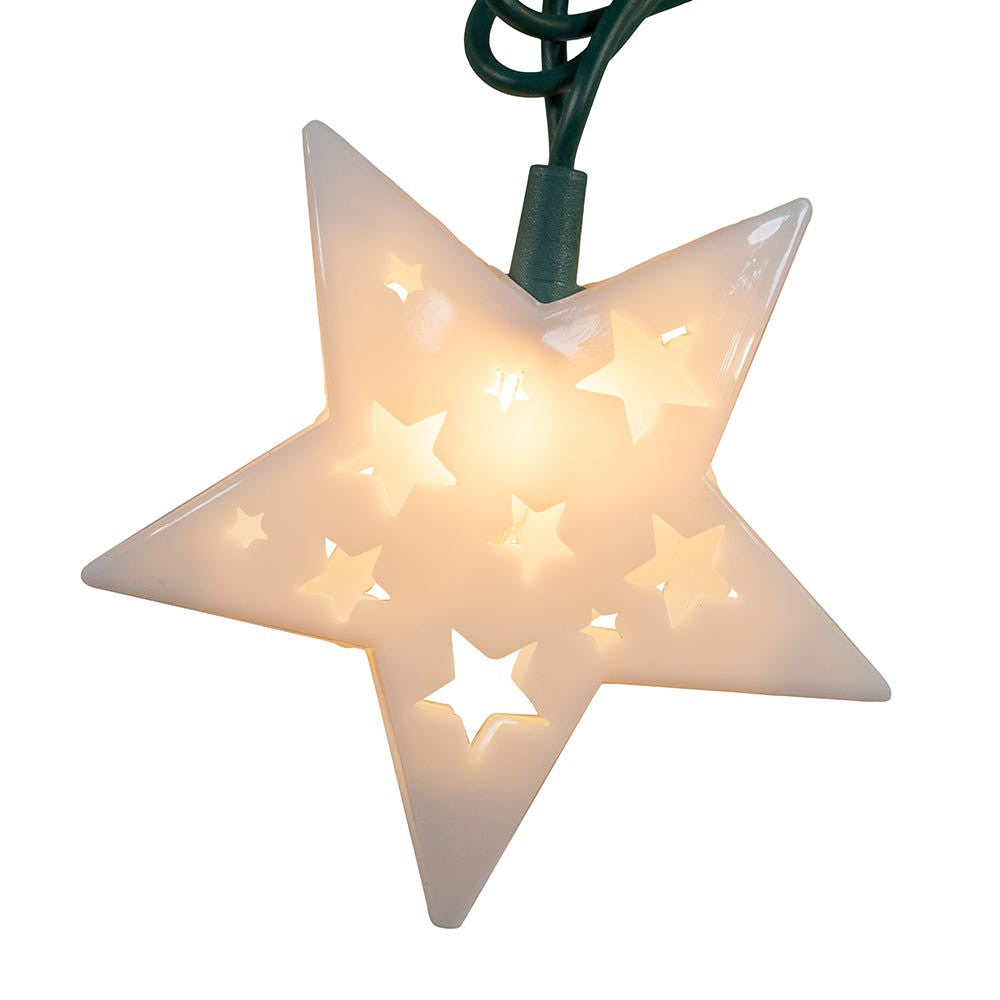 9' UL 10L White Star Light Set With End Connect