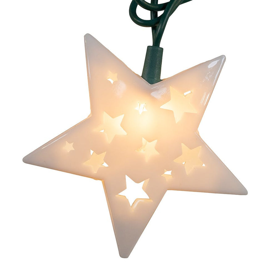 9' UL 10L White Star Light Set With End Connect