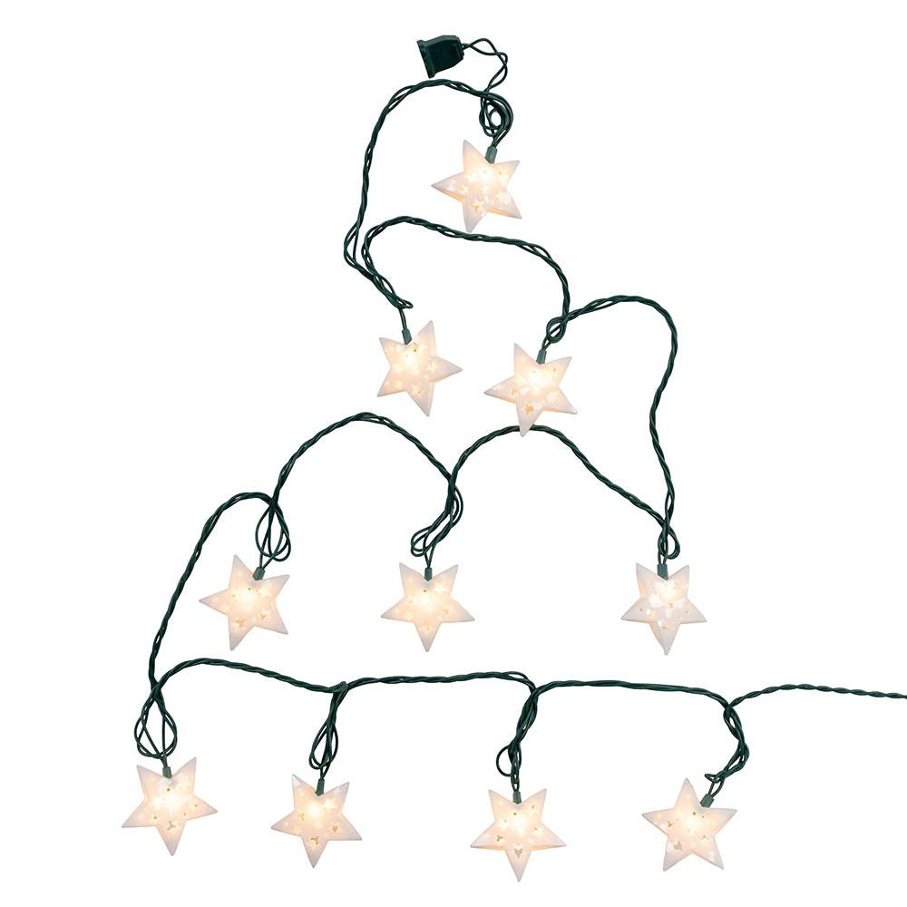 9' UL 10L White Star Light Set With End Connect