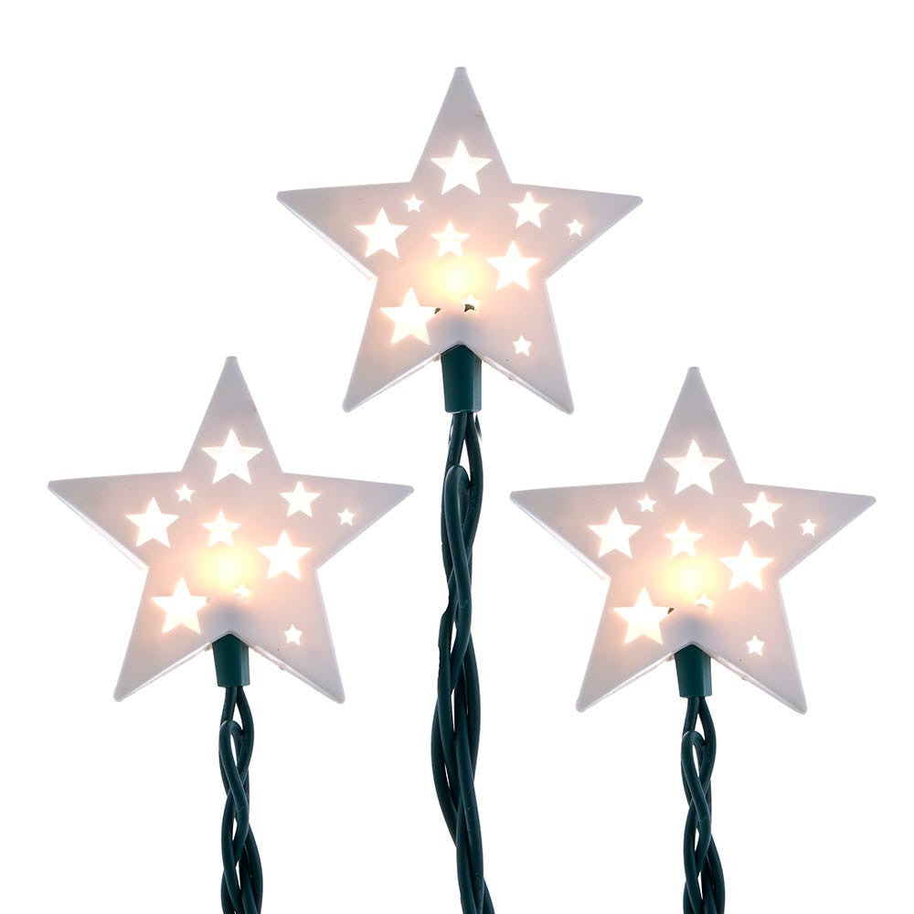 9' UL 10L White Star Light Set With End Connect