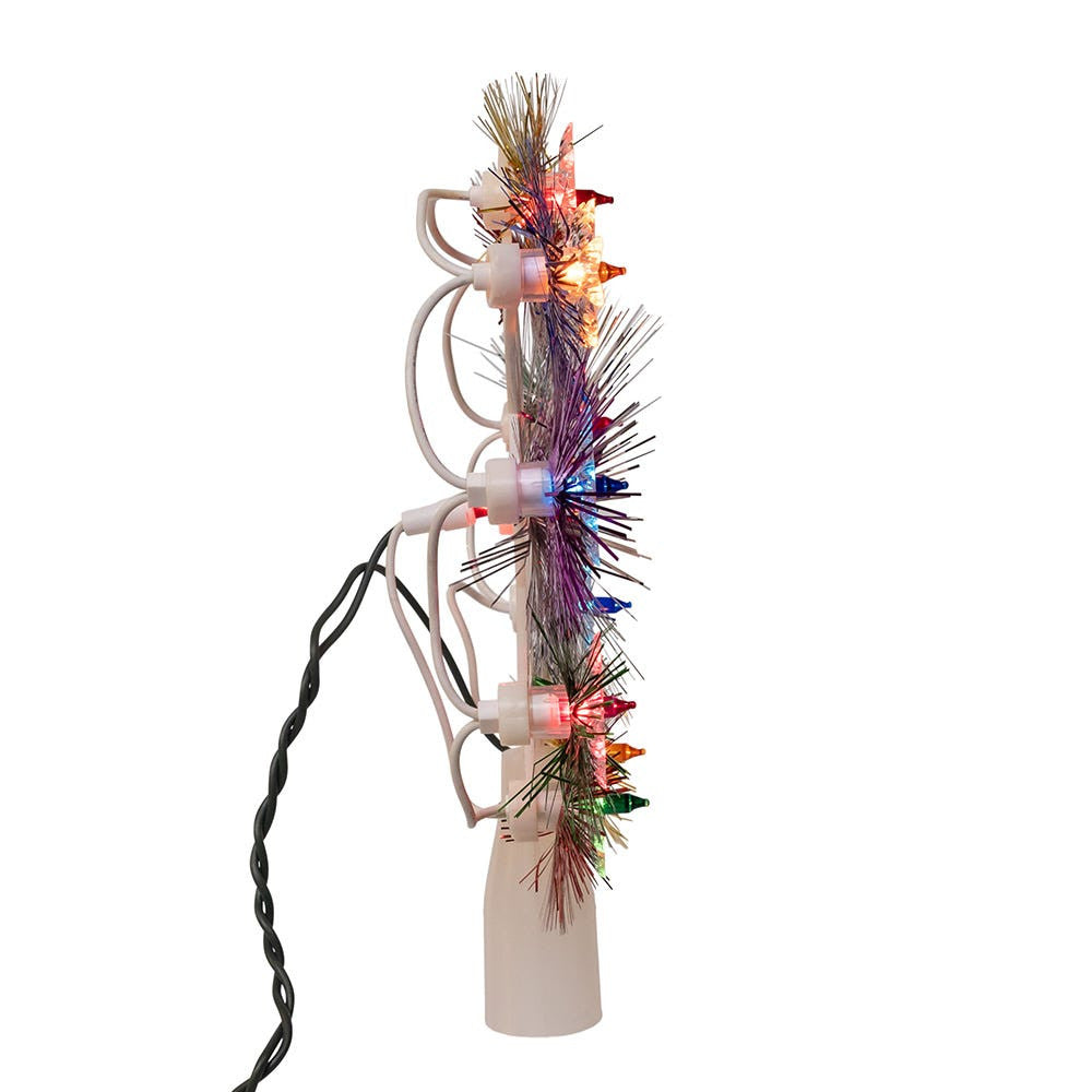 8.5" UL 10L Multicolor 9-Point Retro Star Treetop