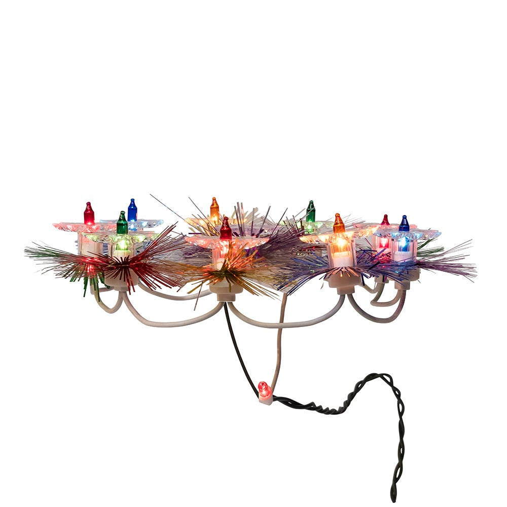 8.5" UL 10L Multicolor 9-Point Retro Star Treetop