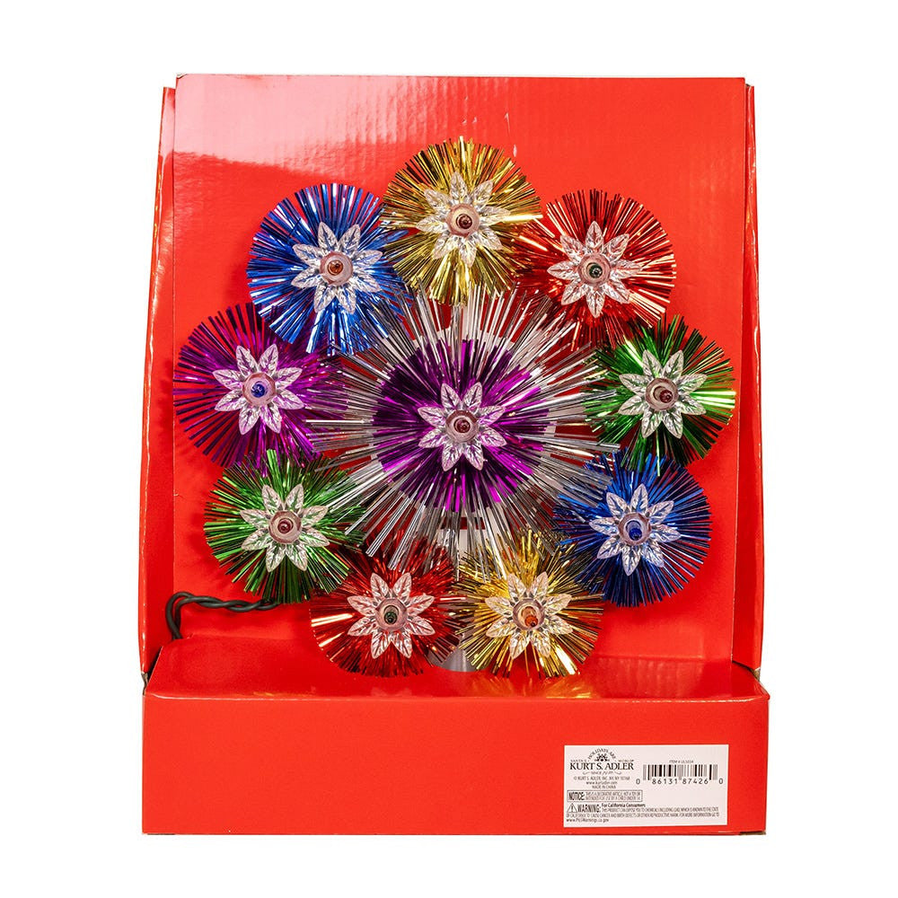 8.5" UL 10L Multicolor 9-Point Retro Star Treetop