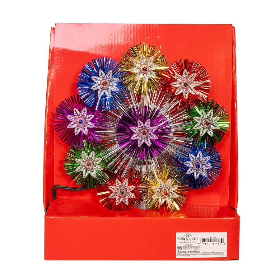8.5" UL 10L Multicolor 9-Point Retro Star Treetop